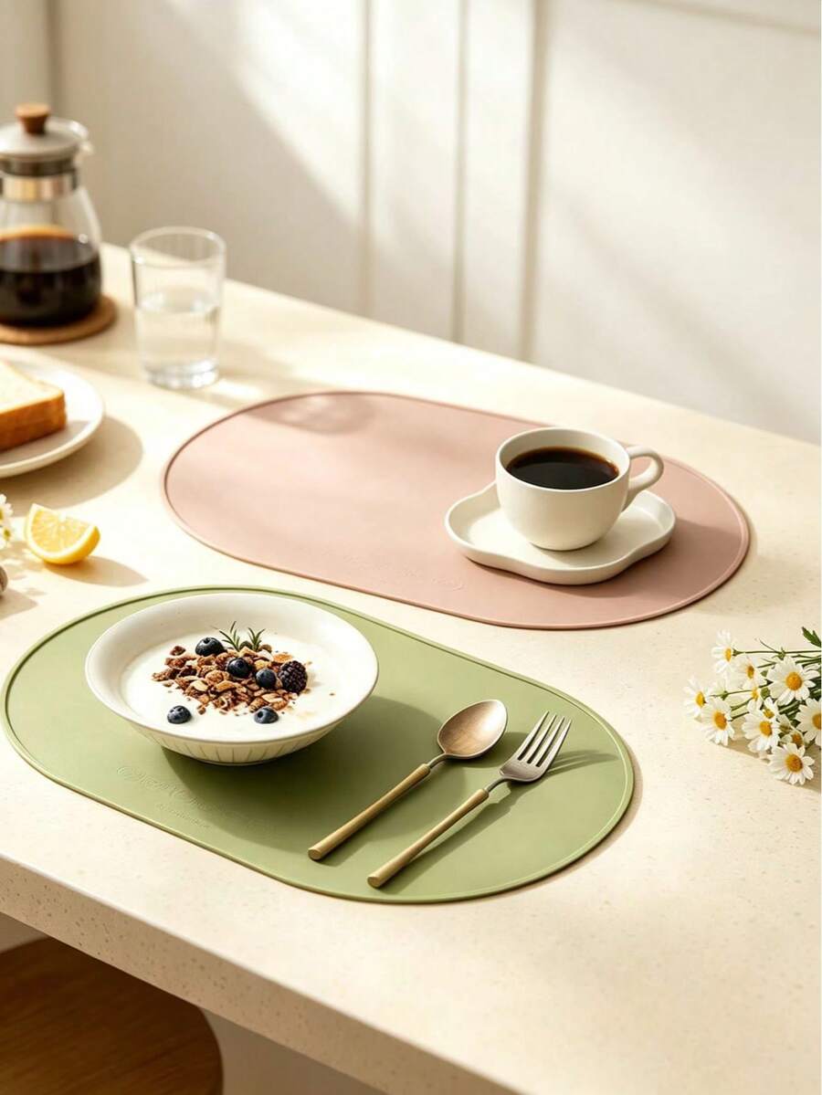 Heat-Resistant,Silicone Placemats For Dining Table,Non-Slip, Heat-Resistant And Water Proof For Kitchen And Dining Tables, Household Coasters - Multicolor - View 1