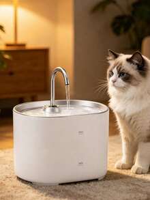 Air Mancur Minum Kucing, Bentuk Keran 2,2L, Air Mancur Minum Kucing Otomatis Tanpa Suara dengan Filter Karbon Aktif, (Filter Pengganti Dapat Dibeli Terpisah) - 2,2 liter - View 1