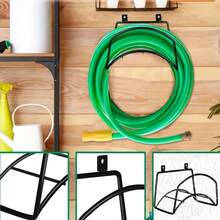 1pc Pure Black Wall-Mounted Hose Rack, Industrial Style Iron Semi-Circular, Detachable & Easy To Install, Garden Hose Storage Organizer, Suitable For Outdoor Garden Yard, Garden, Water Sprayer, Water Mist For Gardens - Multicolor - View 5