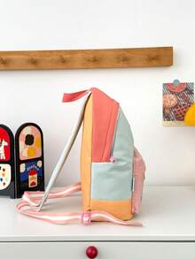 Disney 1pc Minnie Mouse Mini Backpack, Colorblock School Daypack, Multi-Pocket Casual Rucksack, Lightweight Bookbag, Outdoor Sports Bag, Suitable For Girls/Students/Fans, Ideal For Back To School/Daily Outings/Shopping! - Multicolor - View 8