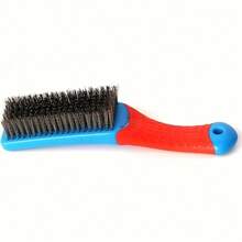 1pc Heavy Duty Stainless Steel Wire Brush With Ergonomic Blue And Red Handle - Perfect For Removing Rust, Slag, Dirt And Paint, Deep Cleaning, Plastic Handle - Blue - View 7
