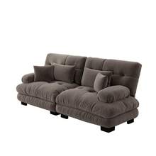 Cloud Sofa Double Chenille 2 Seats With Cushions Pillows - Brown 2 Seat - View 6