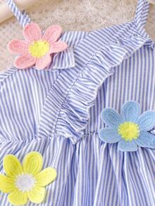 2pcs/Set Young Girl' Casual Floral Decor Camisole And Denim Skirt Outfit, Summer - Multicolor - View 4