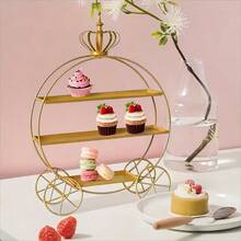 European Style Crown Dessert Display Stand, Display Rack, Wedding Decoration, Afternoon Tea Cake Stand, Gold Pastry Decoration Plate, Holiday Theme, Suitable For Christmas, Thanksgiving, Valentine's Day And Various Celebrations. - Multicolor - View 9