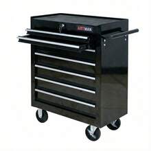 7 DRAWERS MULTIFUNCTIONAL TOOL CART WITH WHEELS-BLACK-XY739469 - Multicolor - View 4