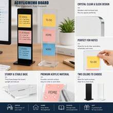 1pc Detachable High-Definition Transparent Acrylic Vertical Memo Board, Desktop Sticky Note & To-Do List Storage Stand, Minimalist Office Desk Schedule Organizer Accessory, Home Office Universal Desktop Task Planning Organizer Decorative Display - A - View 8