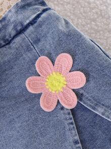 2pcs/Set Young Girl' Casual Floral Decor Camisole And Denim Skirt Outfit, Summer - Multicolor - View 8