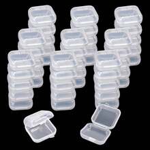 Transparent Plastic Mini Storage Box, Multi-Functional Portable Storage Box With Lid, Dust-Proof Jewelry Display Box, Suitable For Jewelry, Nail Art, DIY Accessories Storage, Small Items, Crafts, Jewelry, Hardware, Sunny Travel, Christmas Gift, Halloween Gift, Girls Gift, Cool Back To School Jewelry Storage Box, Travel Essential Jewelry Storage Box - Multicolor - View 1