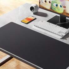 Extra Large Desk Pad Mouse Pad, Premium Non-Slip Textured Washable Rectangular Pad, Suitable For Office Home Gaming Computer Keyboard, Abstract Art Mouse Pad, Study Room Desktop Decoration Set, Back To School Desktop Accessories, Office Supplies - Black - View 3