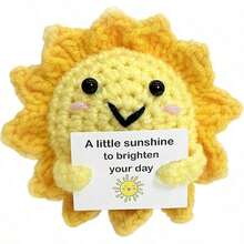 1pc Beautifully Made Crocheted Dolls Blush Sun Can Illuminate Any Space-Put Them In The Corner Of The Desk, Bedroom Study, Living Room Shelf Or Bedside Table As Charming Decorations. Their Convertible Design Allows You To Connect The Attached Ropes A - Multicolor - View 12