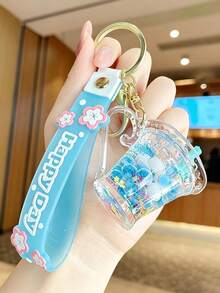 Summer Fresh Color Series Cup Shaped Keychain, Unisex Key Ring, Keychain Pendant, Backpack Charm, Party Gift For Friends - Multicolor - View 2