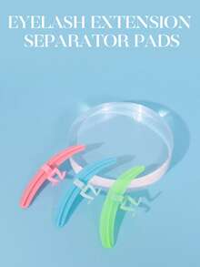 1 Set Of 4pcs Eyelash Separators, For Eyelash Extensions, Eyelash Transplant, Silicone Pad, Reusable, Suitable For Beginners And Professional Salon Makeup Artists (9 Colors) - Multicolor - View 3