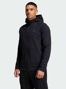 Adidas Men's Water-Repellent Windproof Casual Thermal-Lined Hooded Jacket - Black - View 1