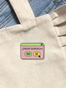 Pastel Pop Up Window Enamel Pin ¿FINGIR DEMENCIA? Sí Selected Spanish Sarcastic Meme Lapel Badge - Multicolor - View 4