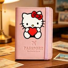 1pc Sanrio Foldable Multi-Function Fashion IP Passport Holder With Vibrant Hello Kitty Cartoon Print Design Illustration, Outdoor Commute IP Passport Holder, Portable IP Passport Holder, Travel Shopping First Choice, Practical Holiday Gift - Multicolor - View 2