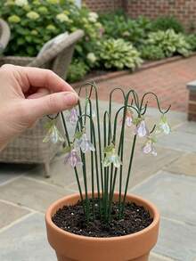 1/5/10 Conjuntos de Estacas de Decoração de Jardim Romântico - Design de Flor de Lírio do Vale Artificial Miniatura, Material Acrílico, Cor Gradiente Fofa; Adequado para Decoração de Plantas em Vasos e Acessórios Feitos à Mão para Pequenas Festas, Criando Atmosfera de Jardim; Conjunto de Decoração de Plantas Universal para Uso Interno/Externo - Multicolorido - Visão 10