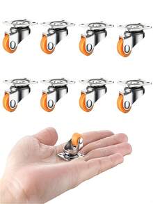 10Pcs Small Caster Wheels, Mini Swivel Caster Wheels, Low Profile Self Adhesive Plate Casters Rollers For Furniture, Kitchen Appliances, Light-Duty Projects, Planters, Tray - 10pcs Mini Universal Swivel Wheels - View 8