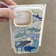 [24h Shipping From DE/FR/ES]Phone Case - 1 Unit Of Soft Phone Case With A Modern Ocean Theme Featuring Sharks And Whales, Compatible With IPhone 17/16/15/14/13/12, 11, 17 Pro Max Series, As Well As 14/15/16 Plus, 17 Air, 17 Pro Max, Suitable For Birthday Gifts, Christmas Gifts. - 1 Piece Of Picture Color - View 4