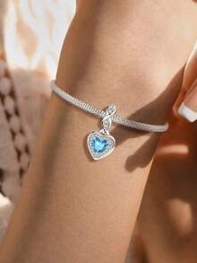 1 pieza Colgante de corazón infinito con cuentas elegante y exquisito, adecuado para hacer pulseras de mujer, accesorios de collar DIY y uso diario como accesorios, también adecuado para que las niñas lo usen. - Plateado - Ver 11