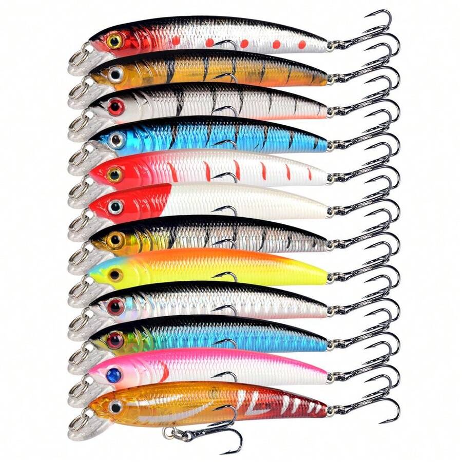 Slow Sinking Minnow Lure, Freshwater Stream Lure For Mouthfish, Amur Pike, Mandarin Fish, Trout, Army Fish - Multicolor - View 1
