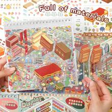 10 Escenas 20 Pegatinas Material y 1 Imagen de Efecto/Libro, Libro de Pegatinas de Codificación DIY Divertido, Pegatinas de Escenas en Miniatura, Pegatinas Manuales, Pegatinas de Clasificación a Mano Escena de Casa Pequeña, Múltiples Escenas para Elegir - A - Ver 4
