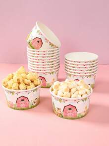 10 piezas de cuencos de papel desechables con diseño de animales de granja, tazas de helado con diseño de animales de granja, recipientes de comida desechables para fiesta de baby shower, vajilla para fiesta de cumpleaños con diseño de animales de granja, decoración para primer cumpleaños, vajilla para fiesta de cumpleaños con diseño de animales de granja, decoración para fiesta de cumpleaños, decoración para baby shower, decoración para revelación de género, decoración para boda, suministros para fiesta de cumpleaños de bebé, caja de embalaje de regalo, cuenco de comida, adecuado para noche de cine, camping, picnic - Animales de granja - Ver 8