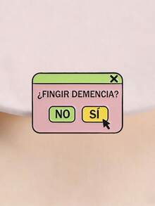 Pastel Pop Up Window Enamel Pin ¿FINGIR DEMENCIA? Sí Selected Spanish Sarcastic Meme Lapel Badge - Multicolor - View 1