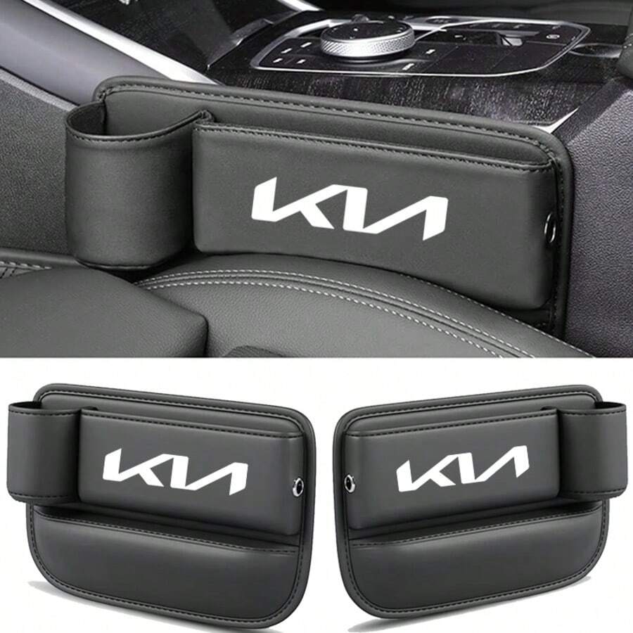 For KIA Car Accessories Car Seat Gap Water Cup Holder Leather Crevice Side Storage Box - A - View 1