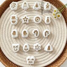 17pcs Christmas Polymer Clay Molds, Gingerbread Snowflake Tree Star House Bell Candy Cane Shapes, DIY Clay Earring Jewelry Making Tools, High Precision - White - View 9