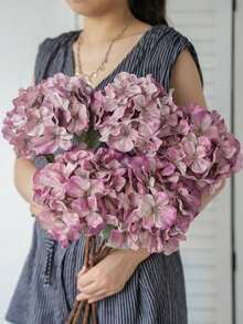1pc Artificial Hydrangea High-End Fake Flower Silk Flower Decoration For Living Room, Wedding, Dining Table Arrangement - Multicolor - View 4