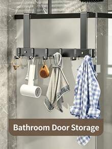 1pc Over-The-Door Hook, Easy Installation, No Drilling Required. Metal Over-The-Door Hook, Can Be Used To Hang Hats, Keys, Etc., Saves Home Space, Suitable For Entryway, Bathroom, Bedroom, Home, Dormitory, Etc. Can Hang Bags, Clothes Hangers, Hobby Supplies - Multicolor - View 3