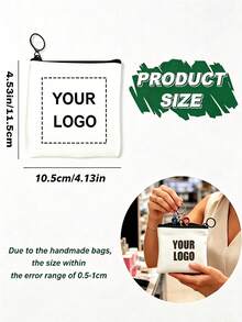 1/10/20/30/50 piezas Bolsas personalizadas a medida, bolsas de almacenamiento de monedas con patrón personalizado, bolsas de maquillaje de lona con impresión de fotos personalizables y bolsas de almacenamiento de viaje mini - Multicolor - Ver 5