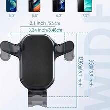 Car Anti-Vibration Phone Navigation Mount, Air Vent Gravity Support, 360° Rotating Stable Holder, Universal Design, Easy Access, Hands-Free Navigation, Suitable For Driving - Black - View 11