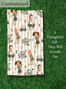 Personalized Golf Towel, Custom Photo Dad Gift, Father's Day Golf Keepsake From Kids - Multicolor - View 16