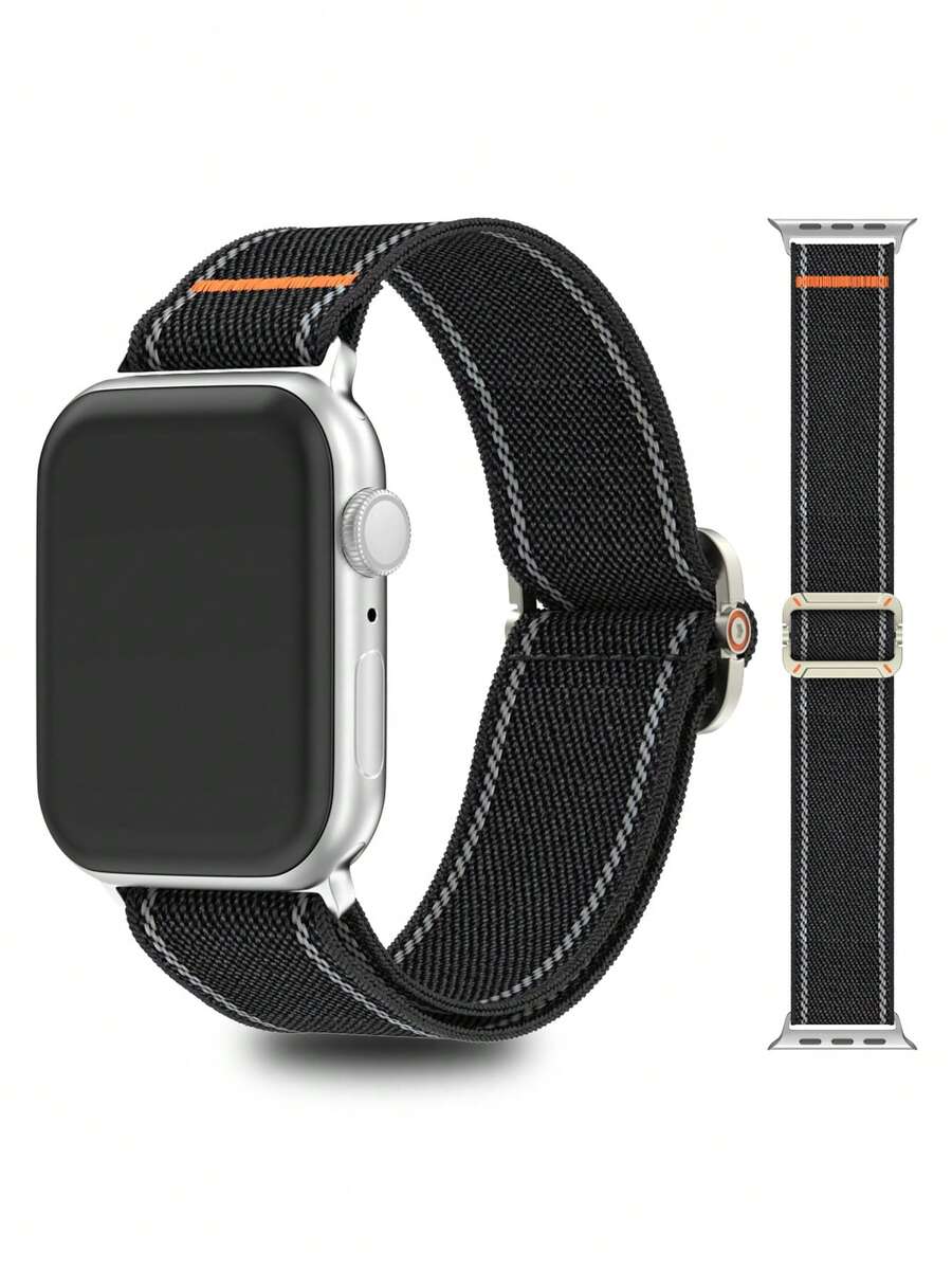 1pc Stretch Single Loop Compatible Band 38mm 40mm 41mm 42mm 44mm 45mm 46mm 49mm Women's Men's Sports Nylon Elastic Wristband Suitable For Apple Watch Series 11 10 9 8 7 6 5 4 11 Ultra/SE 3 2 - Multicolor - View 1