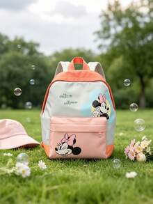 Disney 1pc Minnie Mouse Mini Backpack, Colorblock School Daypack, Multi-Pocket Casual Rucksack, Lightweight Bookbag, Outdoor Sports Bag, Suitable For Girls/Students/Fans, Ideal For Back To School/Daily Outings/Shopping! - Multicolor - View 10