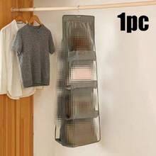 1pc/2pcs 8/6 Pocket Hanging Wallet Organizer, Transparent Hanging Storage Bag, Space-Saving Closet Wall Organizer - Multicolor - View 12