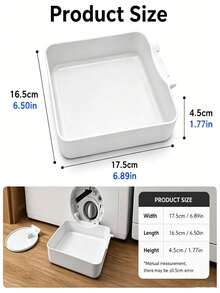 1pc Washing Machine Drain Tray, Laundry Room Essentials Floor Protection Pan Water Overflow …Prevention, Durable Home Organization Storage Solution Accessory For Laundry Area Cleaning Supplies - Multicolor - View 3