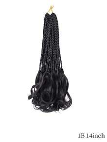 French Curl Crochet Braids, Pre-Looped French Curly Box Braids With Soft Curly Ends, Black Synthetic Braiding Hair Extensions For Women, Lightweight Easy-Install Boho Goddess Crochet Hair, Halloween - Multicolor - View 8