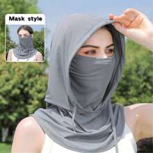 1pc Spring/Summer Sun Protection Hat, Neck Coverage, Large Area Coverage, Includes Hat, Mask, Neck Gaiter, Sun Hood, Breathable And Portable, Suitable For Men And Women Full Face Mask - Multicolor - View 4