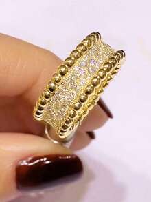 1pc Fashion Square Cubic Zirconia Women's Ring, Suitable For Valentine's Day Gift, Wedding Anniversary Party Wear - 7# - View 9
