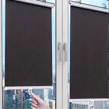Black Sunshade Curtain, Suction Cup Installation, No Drilling Required, Easy To Use, Suitable For Car And Home Windows, Heat Insulation And UV Protection, Freely Stretchable, PVC Material, Modern Style, Suitable For Bedroom And Other Rooms - Multicolor 3 - View 5