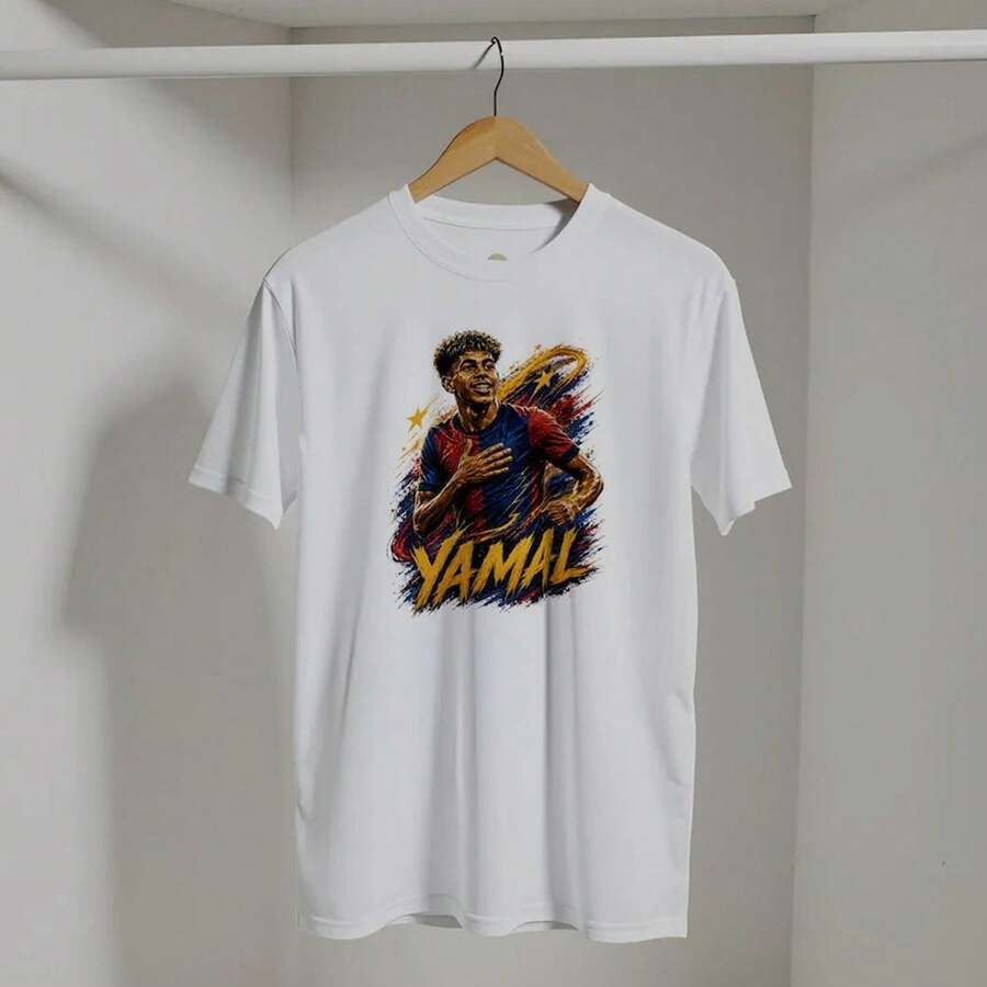 Camiseta Yamal, Diseño para Aficionados al Fútbol, Gildan 64000 Unisex, Regalo Deportivo Ideal para Seguidores, Camiseta Streetwear Inspirada en un Póster Moderno - Blanco - Ver 1
