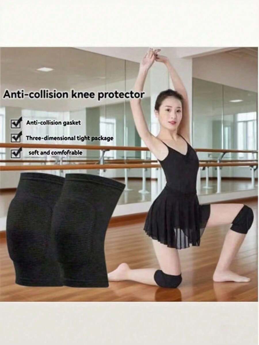 2 Packs, Thickened Dance Sponge Knee Pads, Suitable For Sports And Fitness, Kneeling, Dancing, Fitness Protection, With Shock Absorption Function, Essential Knee Pad Accessories For The Gym, Providing Knee Support And Exercise Protection. - Black - View 1