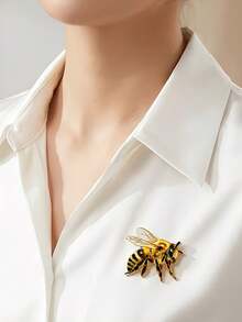 1 pieza Broche de abeja realista/Accesorio de insecto pequeño exquisito con diseño de abeja ricamente detallado/Adecuado para chaquetas, mochilas, sombreros, bolsos, - Multicolor - Ver 7