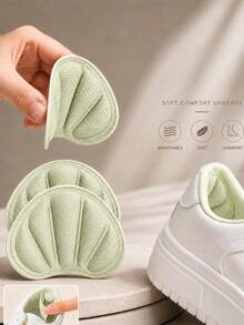 QKC 2 miếng đệm gót mềm tự dính, miếng lót giày thoải mái - Màu be - Xem 2
