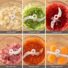 Alat Pemotong Sayuran Manual, Penggiling Daging, Penghancur Bawang Putih Multifungsi, Pencincang Bawang Putih, Pembuat Puree Bawang Putih, Pemotong Sayuran, Pengolah Makanan Bayi - Grey - View 9