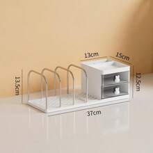 Desktop Book Stand Organizer Storage Box For Students Desk Books & Workbooks Office Desktop Storage Organizer - Plastic Steel Combination Book Stand Storage Box - View 5