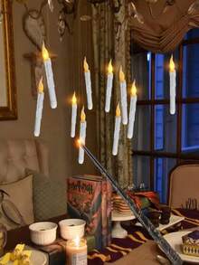 26pcs Floating Candle Lights, Halloween Candle Lights, Flameless Hanging LED Candles, Realistic Flame Effect, Battery Operated, Suitable For Room Decor, Home Decor, Bedroom Decor, Halloween Decor, Party Decor, Indoor Decor, Porch Decor, Windproof - Floating Candle Light - View 12