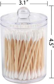 Aynoo 1 Pack Acrylic Qtip Holder Dispenser,Canisters Apothecary Jar Set,Vanity Makeup Storage Organizer Set, 12 Oz - Colors - View 2